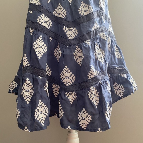 Volcom Holey Smokes Dress XSMALL Blue White Skater Girl Casual Lace - Picture 4 of 11